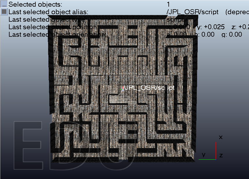 Generated maze map and rover path